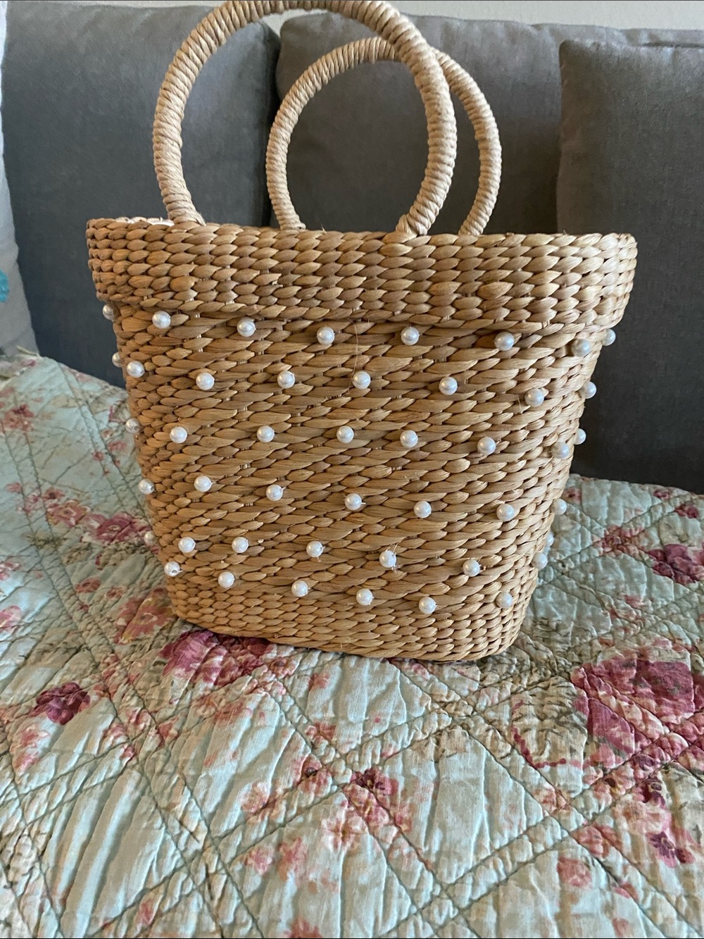 Wicker Pearl Purse